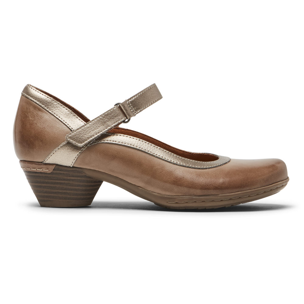 Rockport Flats Sko Dame Brune - Cobb Hill Laurel Mary Jane - SJOF07624